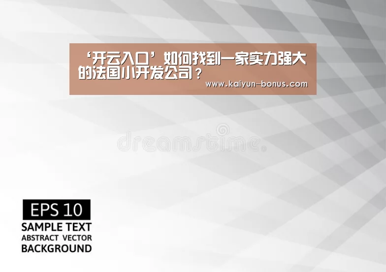 ‘开云入口’如何找到一家实力强大的法国小开发公司?(图2) 开云入口